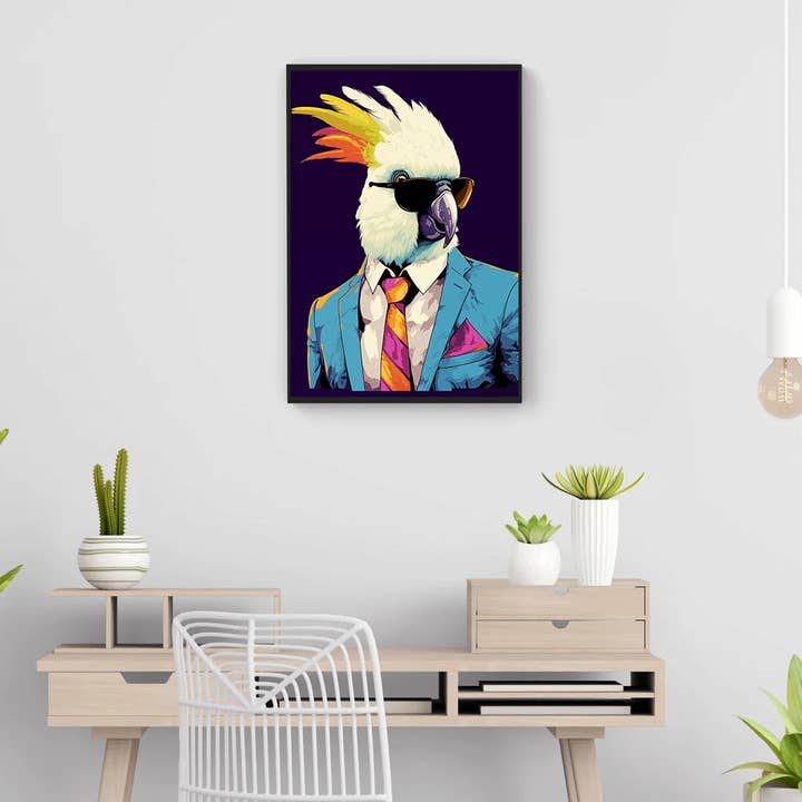La Luna Bella - Toys - Wholesale Art Print - Cockatoo suit Canvas Wall Art print