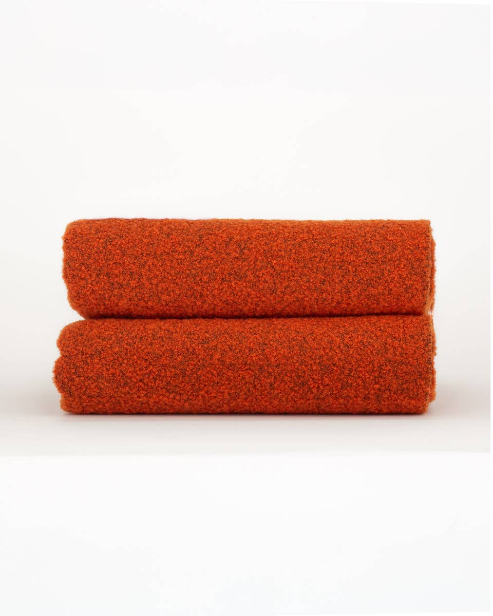 MoST - Vente Plaids - Plaid en laine bouclée PARIS orange0