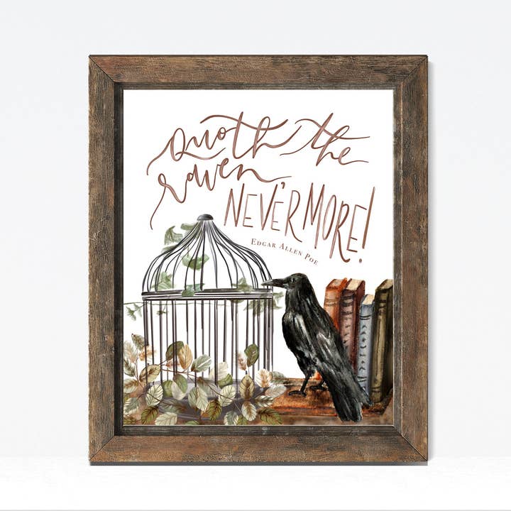 Fox and Wild - Vente Affiche d'art - Impression Raven Nevermore/Edgar Allen Poe/Impression 8 x 105