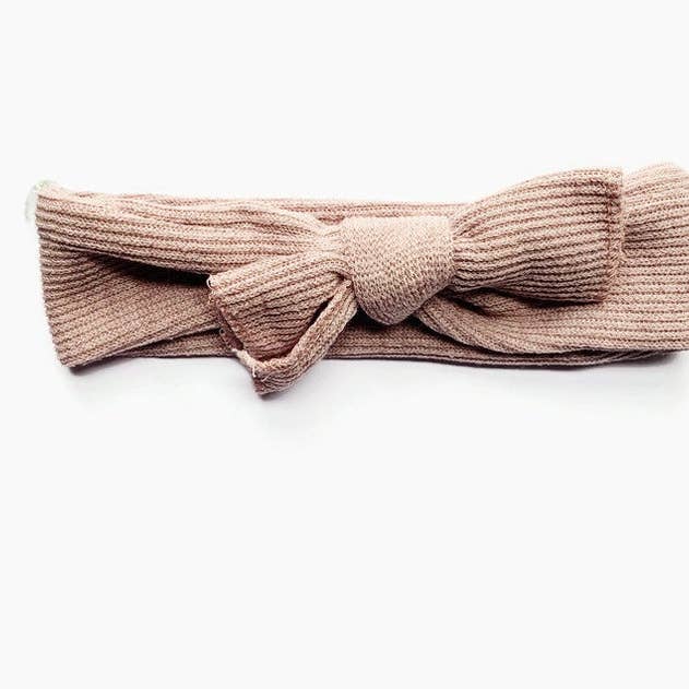 Spring Baby Headwrap - Waffle Knit - Mauve for wholesale by Wild Juniper