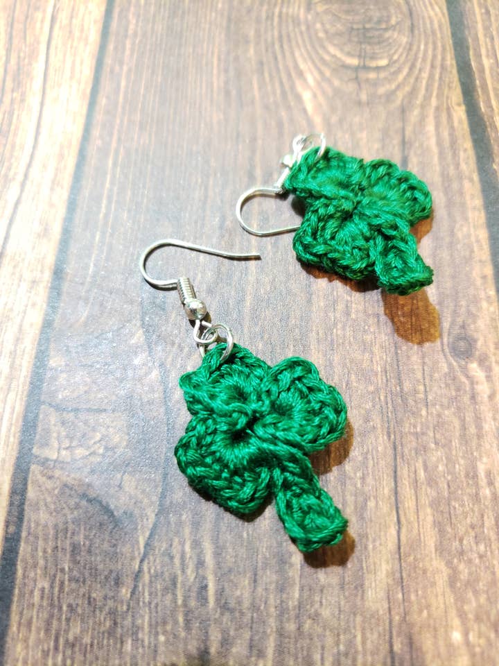 Little Shamrock Dangle Earrings for wholesale by Sysaic Knotz