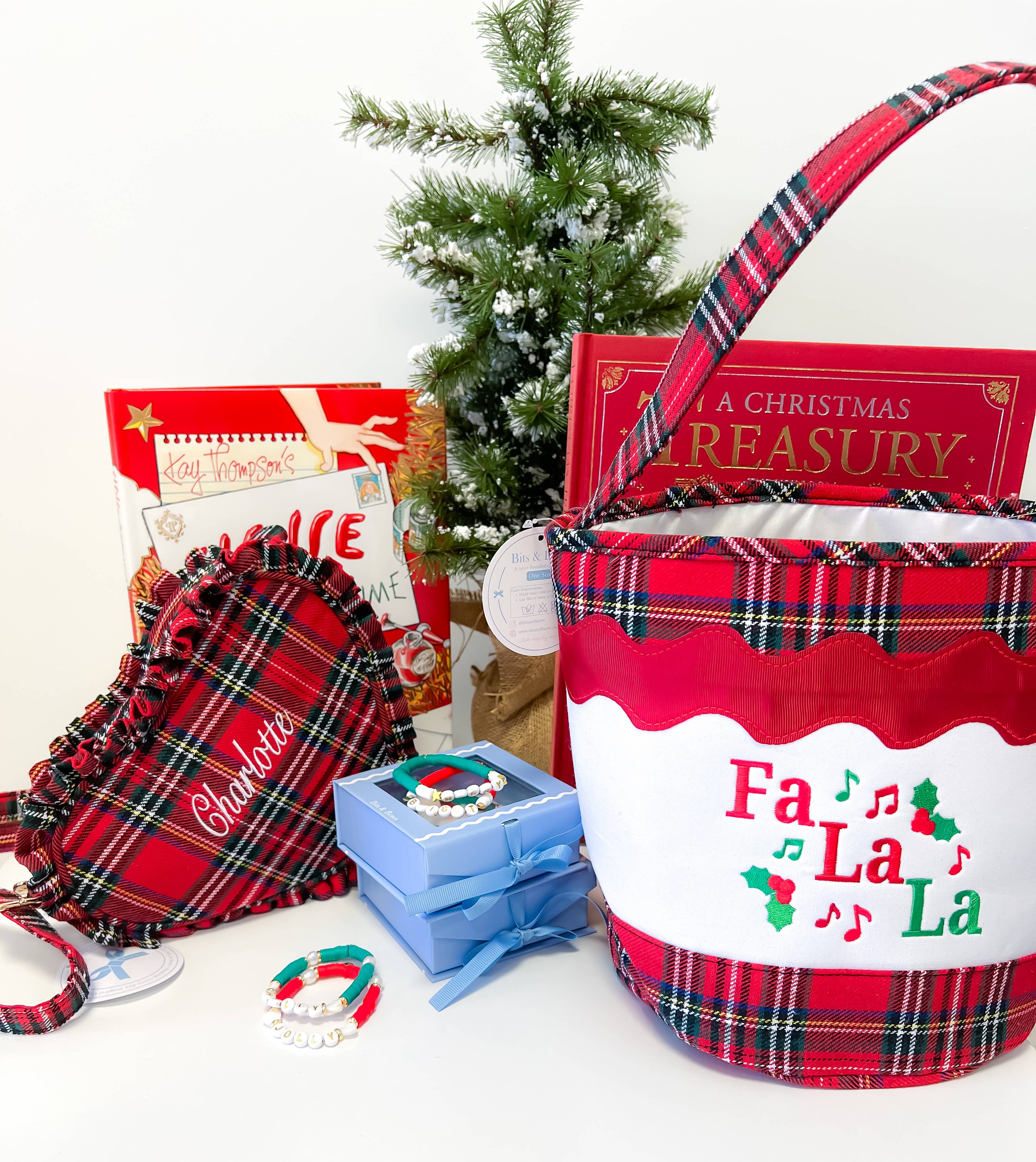 Bits & Bows - Wholesale Crossbody Bag - Kids - Heart Purse, Red Plaid2