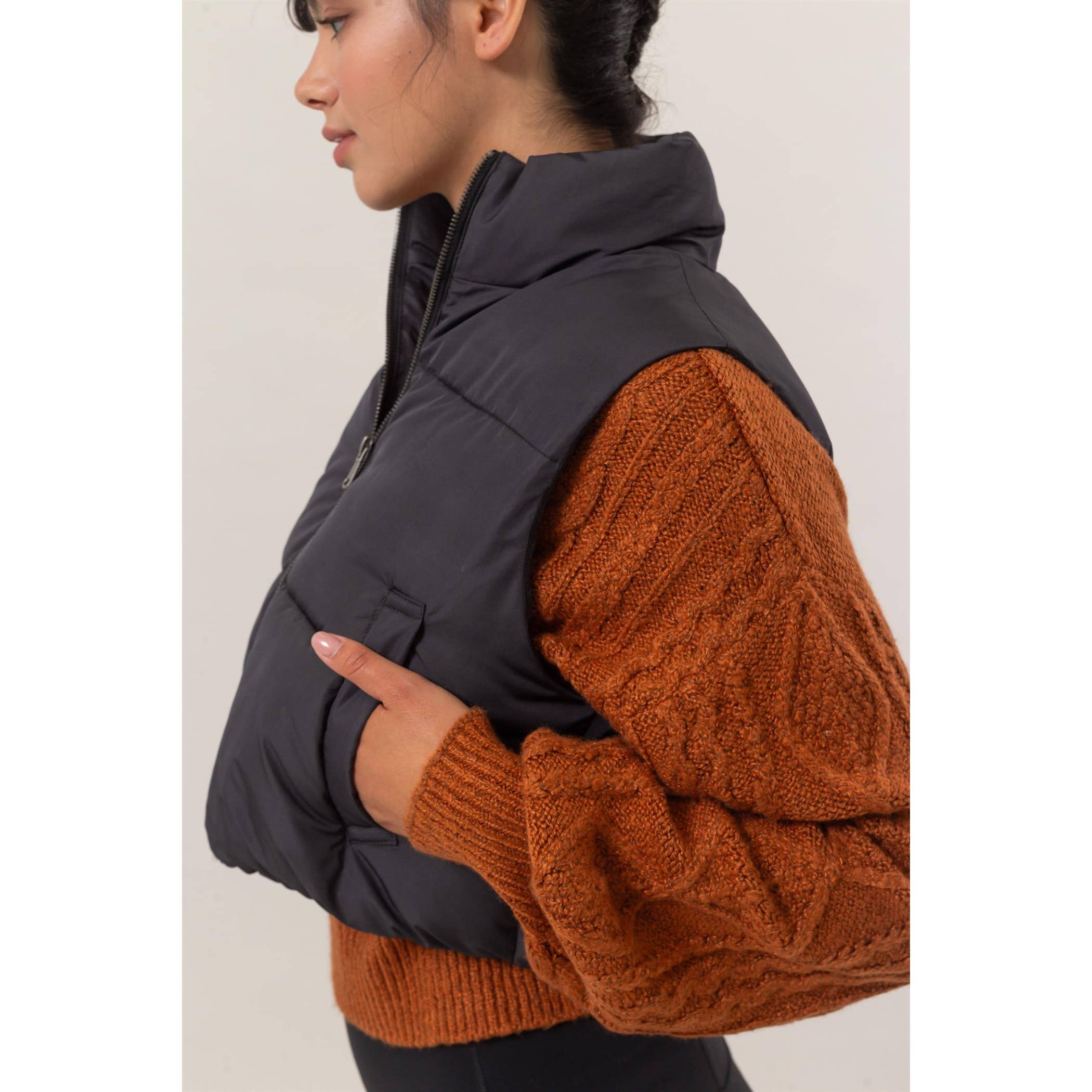 Double Zero - Vente Veste sans manches – femme - Gilet rembourré court à fermeture éclair4