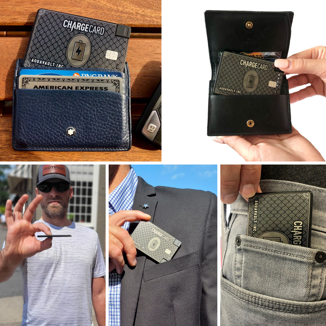 AquaVault Inc. – wholesale Bärbar laddare – ChargeCard® Ultra-Thin Kreditkortsstorlek Telefonladdare6