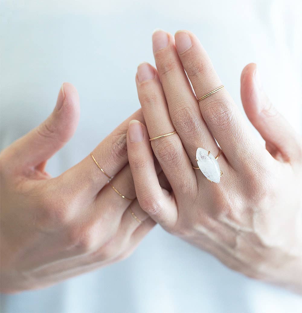 Friedasophie - Wholesale Single Stone/Solitaire Ring - Marquise Moonstone Gold Ring4