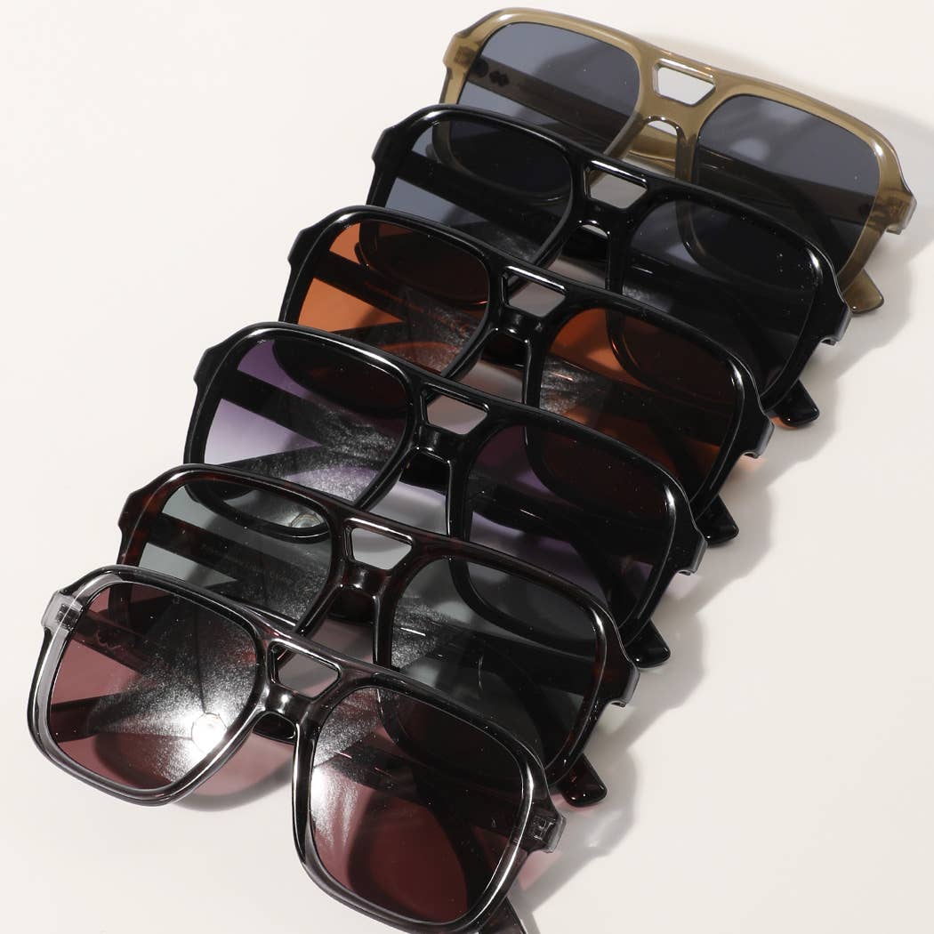 12 CORES SORTIDAS Óculos de Sol de Forma Quadrada com Lentes Escuras para venda a revendedores na Faire3