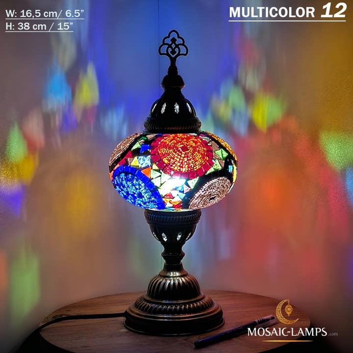 Mosaic Lamps - Wholesale Accent/Desk Lamp - 10+ Colors - Turkish Mosaic Large Globe Table Lamp, Marrakec55