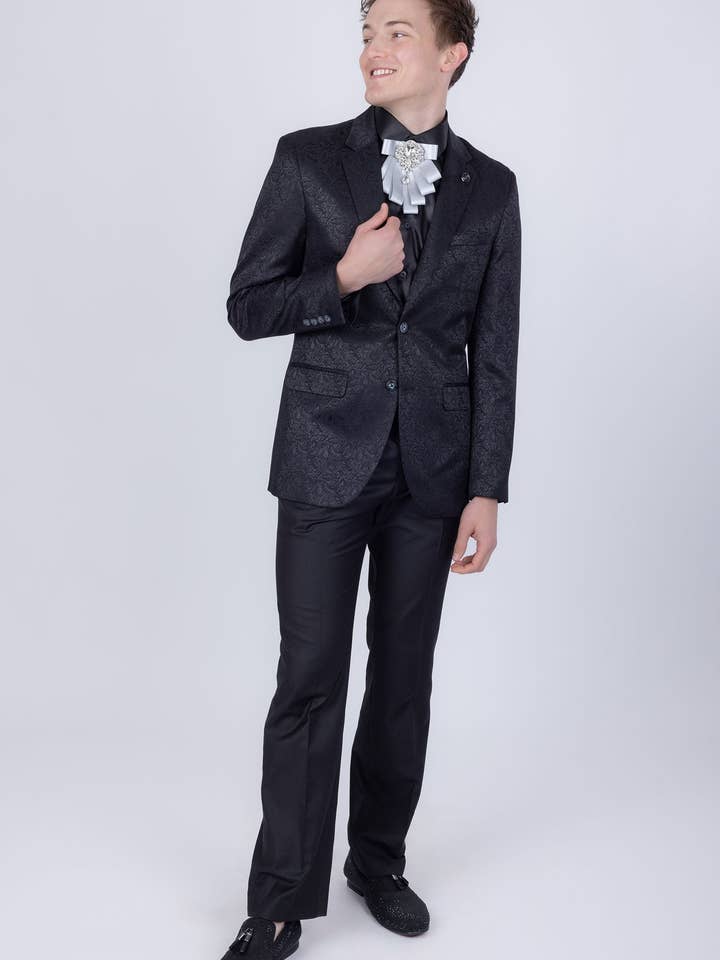 Blazer de luxe pour homme à motif floral avec col à cran 5BL01 pour la vente par BARABAS