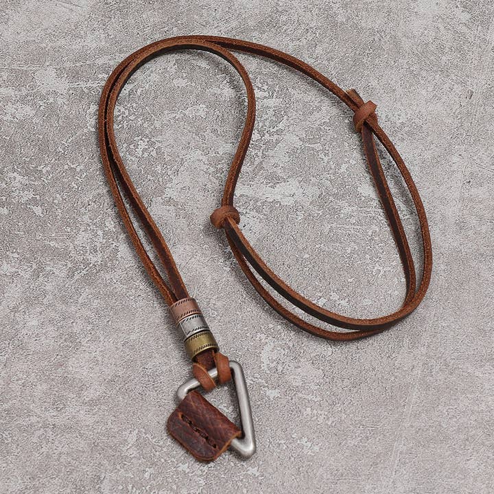 BROWN PERSONALITY SIMPLE LEATHER NECKLACE_CWMM4579 for wholesale by ACCITY