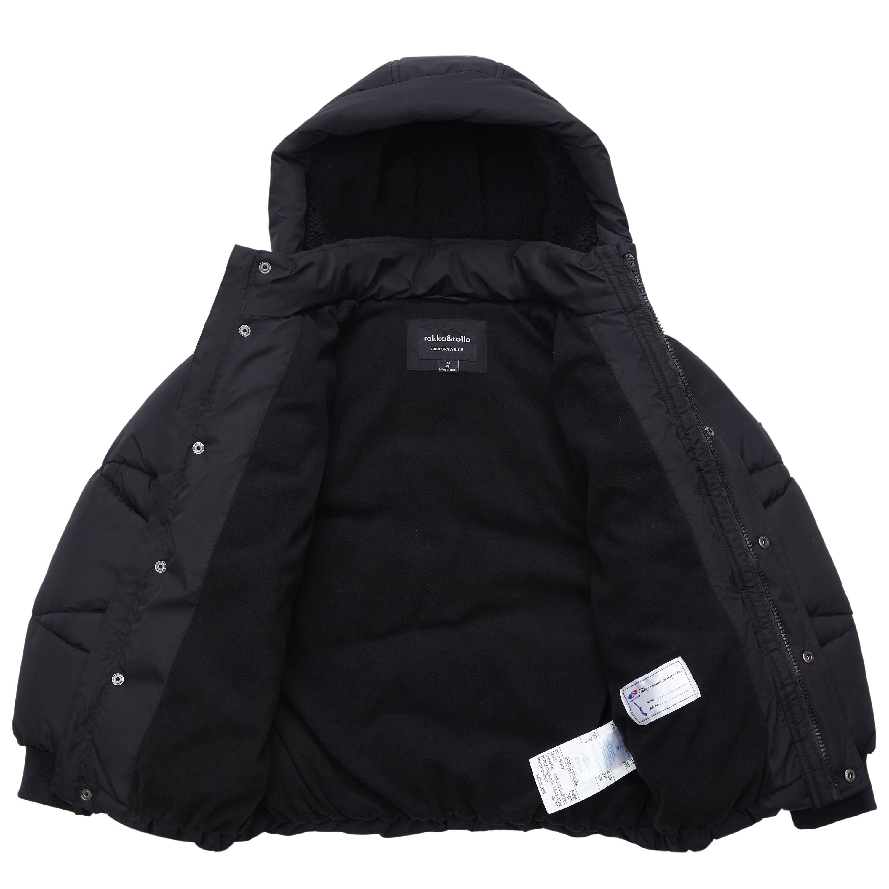 Rokka & Rolla - Wholesale Puffer Jacket - Kids - Boys' Grid Winter Coat Kids' Fleece Lined Jacket18