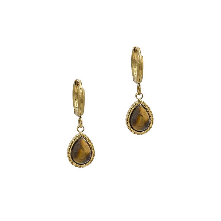 Oorbellen met tijgeroog hanger voor wholesale door LOUIZ