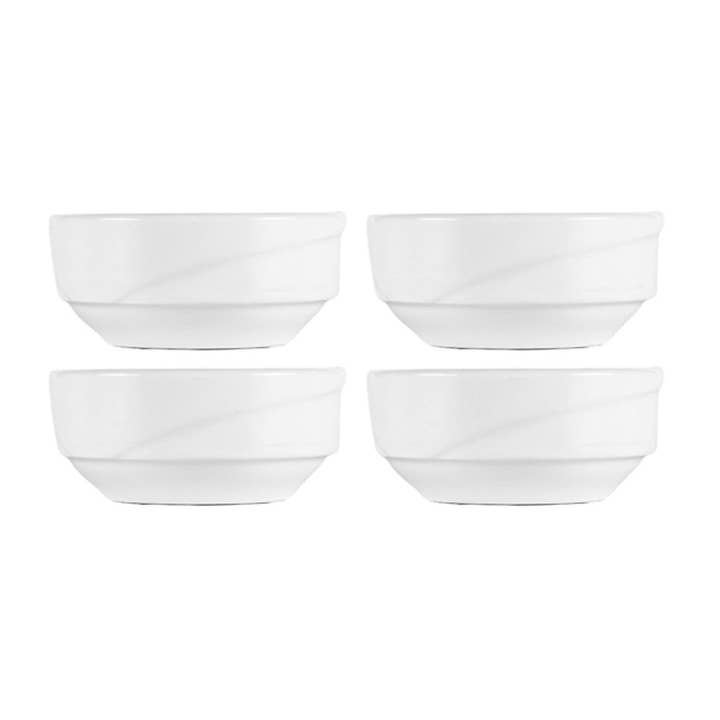 Porcelain X-tanbul dia.3" h:1.25" 3 oz. Round White Porcelain Bowl (Set of 4) for wholesale by TURGLA HOME