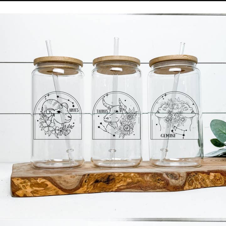 Zodiac Constellation Glass Cup for wholesale by Salt and Sparkle