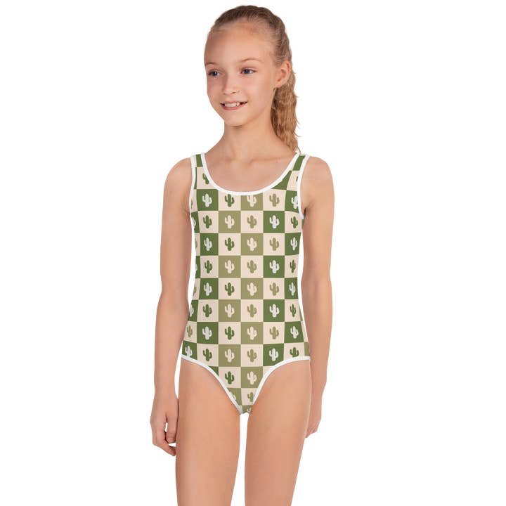 Desert Grid Kids Swimsuit for wholesale by The Cactus Brand