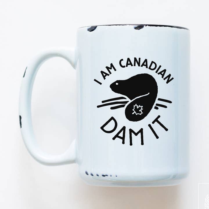 i am canadian dam it | ceramic mug for wholesale by Prairie Chick Prints