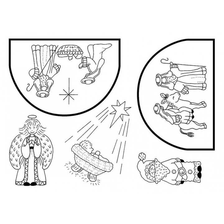 Conjunto de carimbos de borracha Baby Jesus por atacado de Stamp Addicts