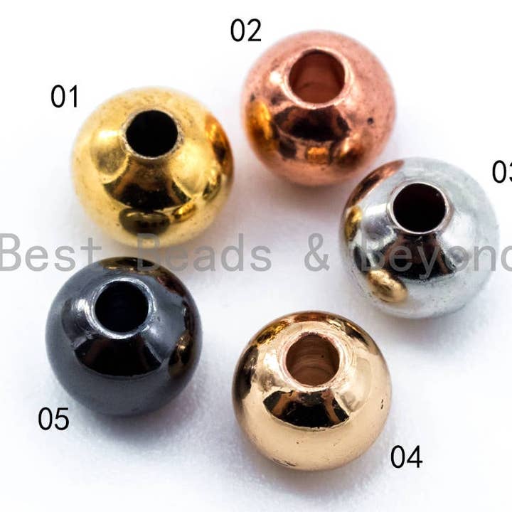 Sfera tonda 4 mm/6 mm/8 mm/10 mm/12 mm oro/argento/oro rosa SKU #C2 per la vendita all'ingrosso da parte di BestBeads&Beyond