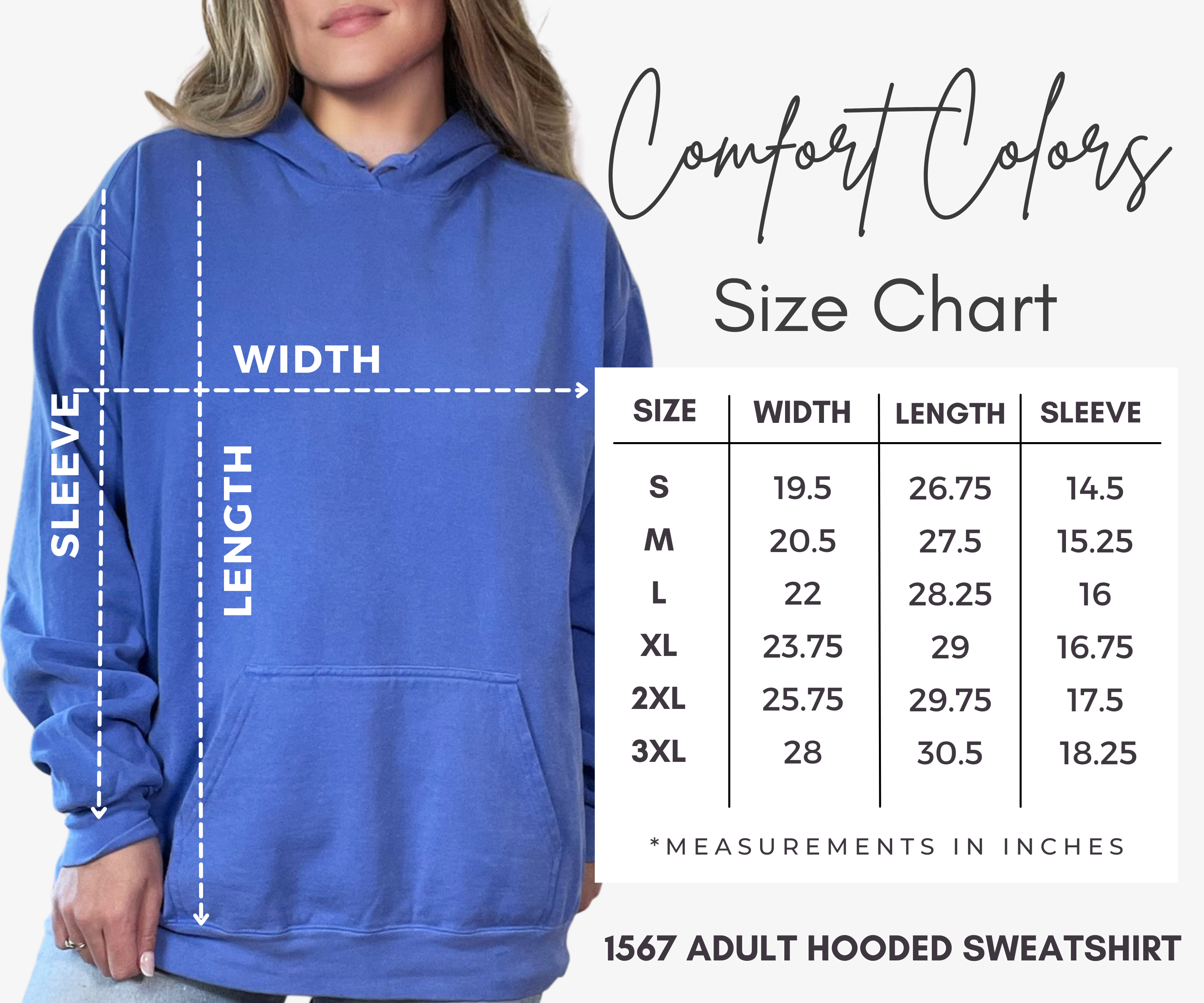 One Nine - Wholesale Hoodie - Women's - Custom Comfort Color Text/Logo Garment Dyed Hooded Sweatshir3