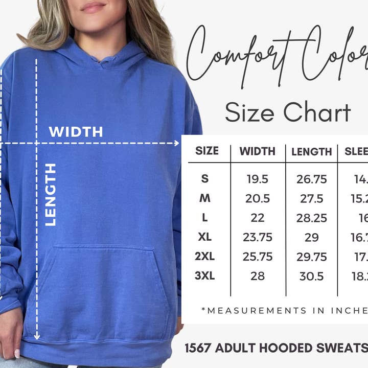 One Nine - Wholesale Hoodie - Women's - Custom Comfort Color Text/Logo Garment Dyed Hooded Sweatshir3