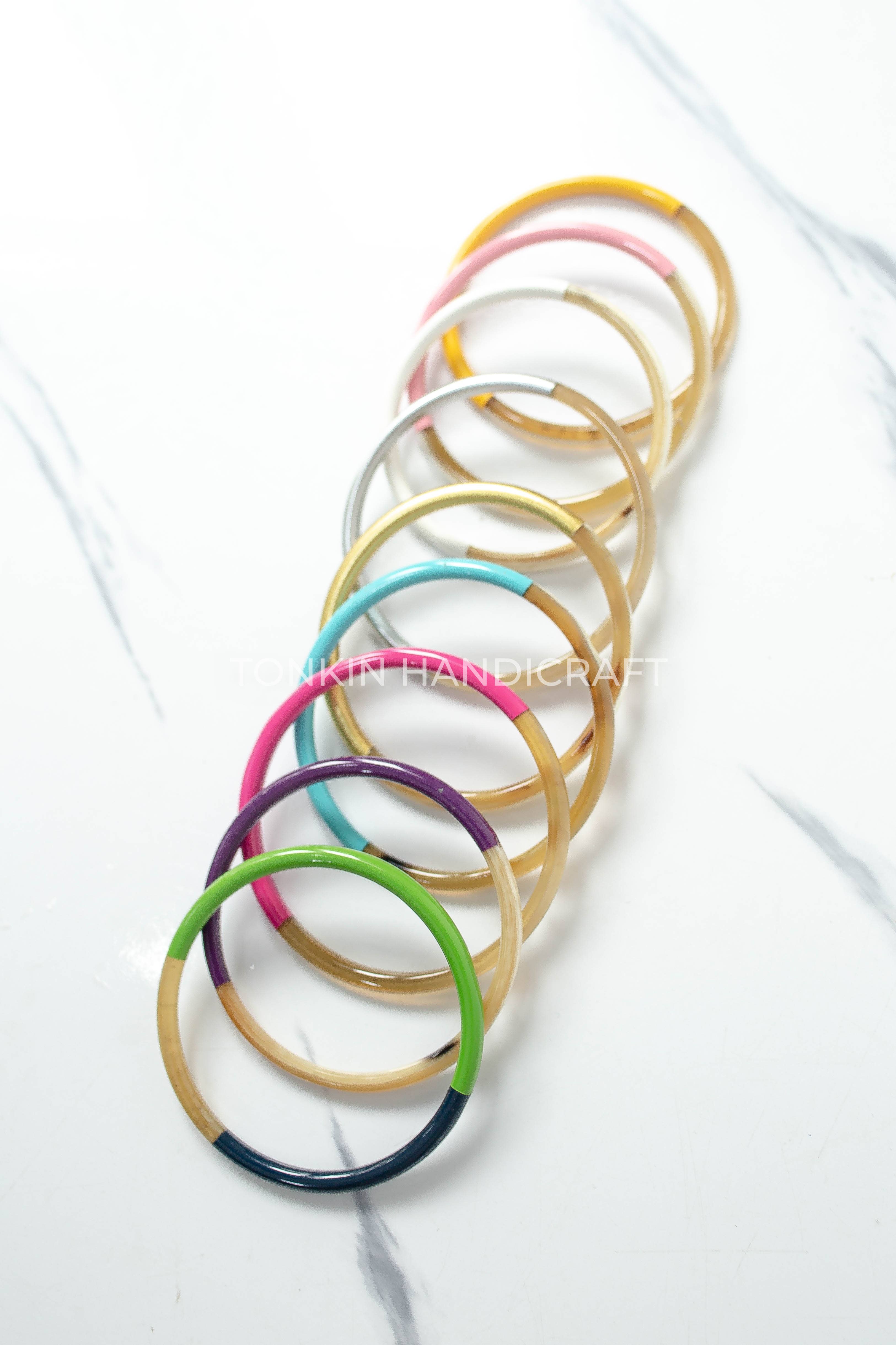 Tonkin Handicraft - Vente Bracelet jonc - Bracelet jonc coloré en corne de buffle3