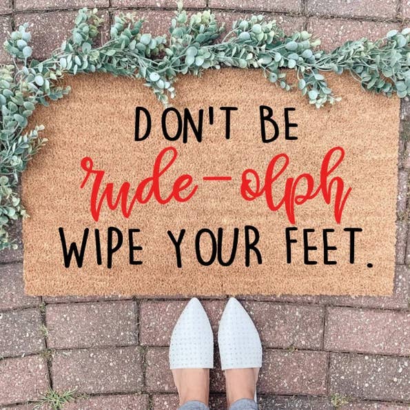 Paillasson de Noël Rudolph Wipe Your Feet Decor Welcome pour la vente par ShopByThePalms