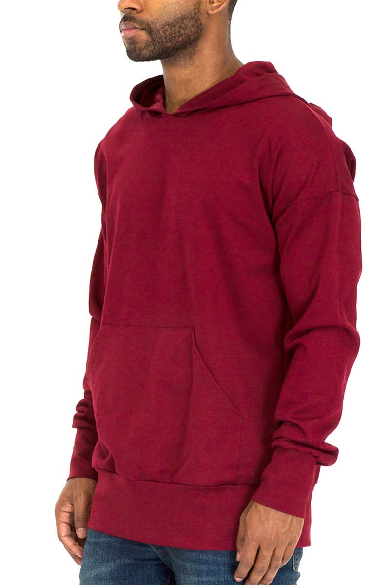 WEIV - Wholesale Hoodie - Men's - Essential Basic Pullover Hoodie - Burgundy1
