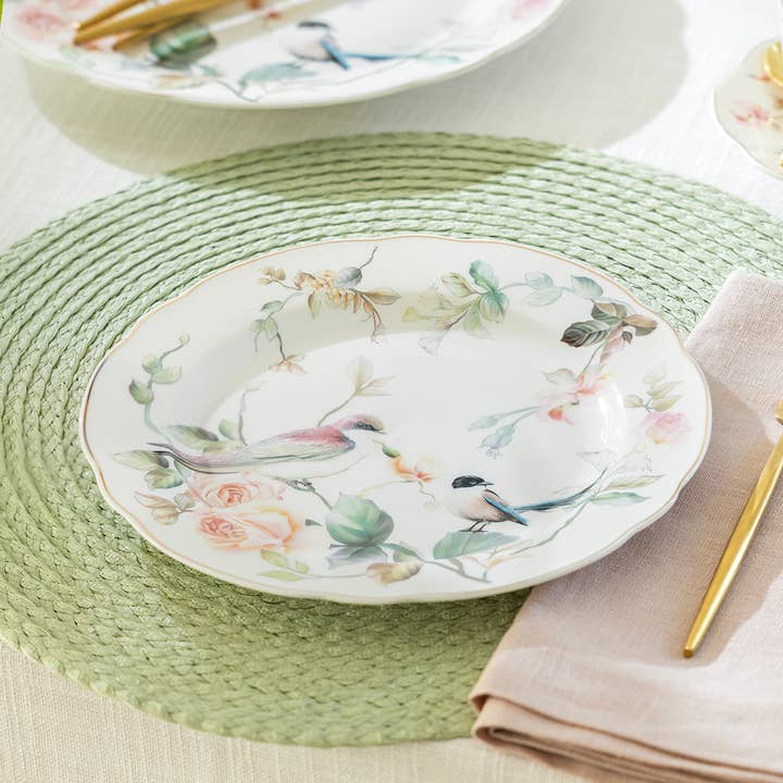 Magnolia Garden 9" Fine Porcelain Dessert Plate for wholesale by Grace Teaware