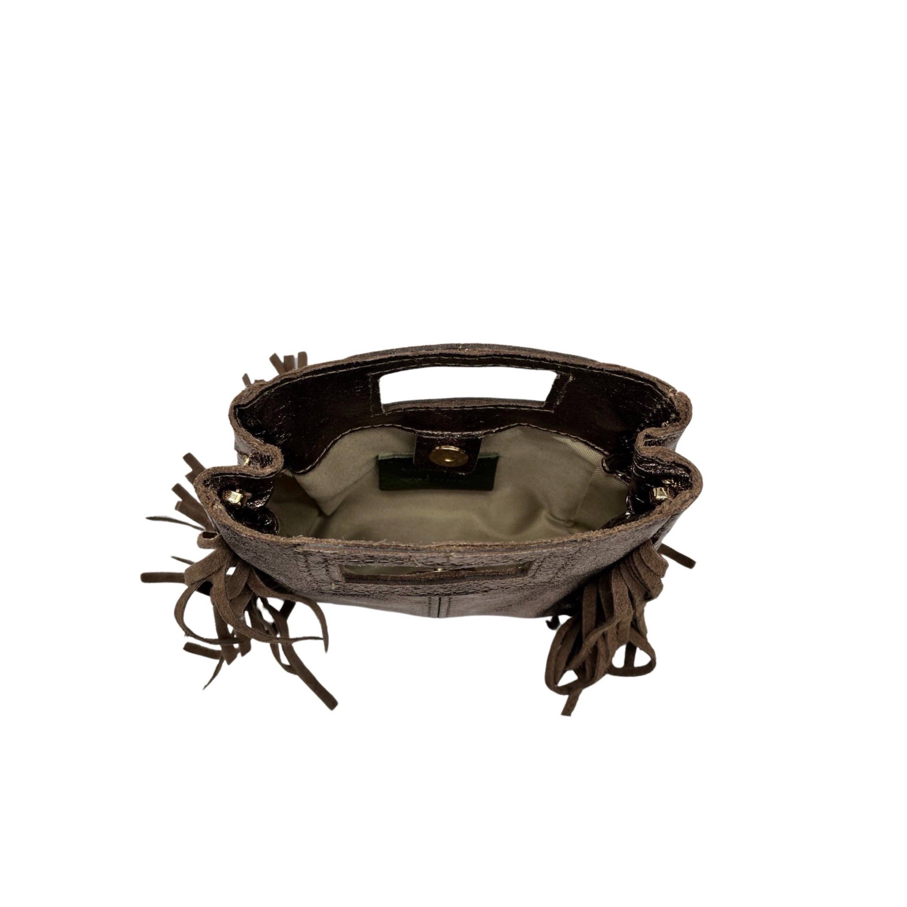 Louisa lee - Wholesale Handtas met handvat - Dames - MARION KLEINE IRISERENDE LEREN HANDTAS14