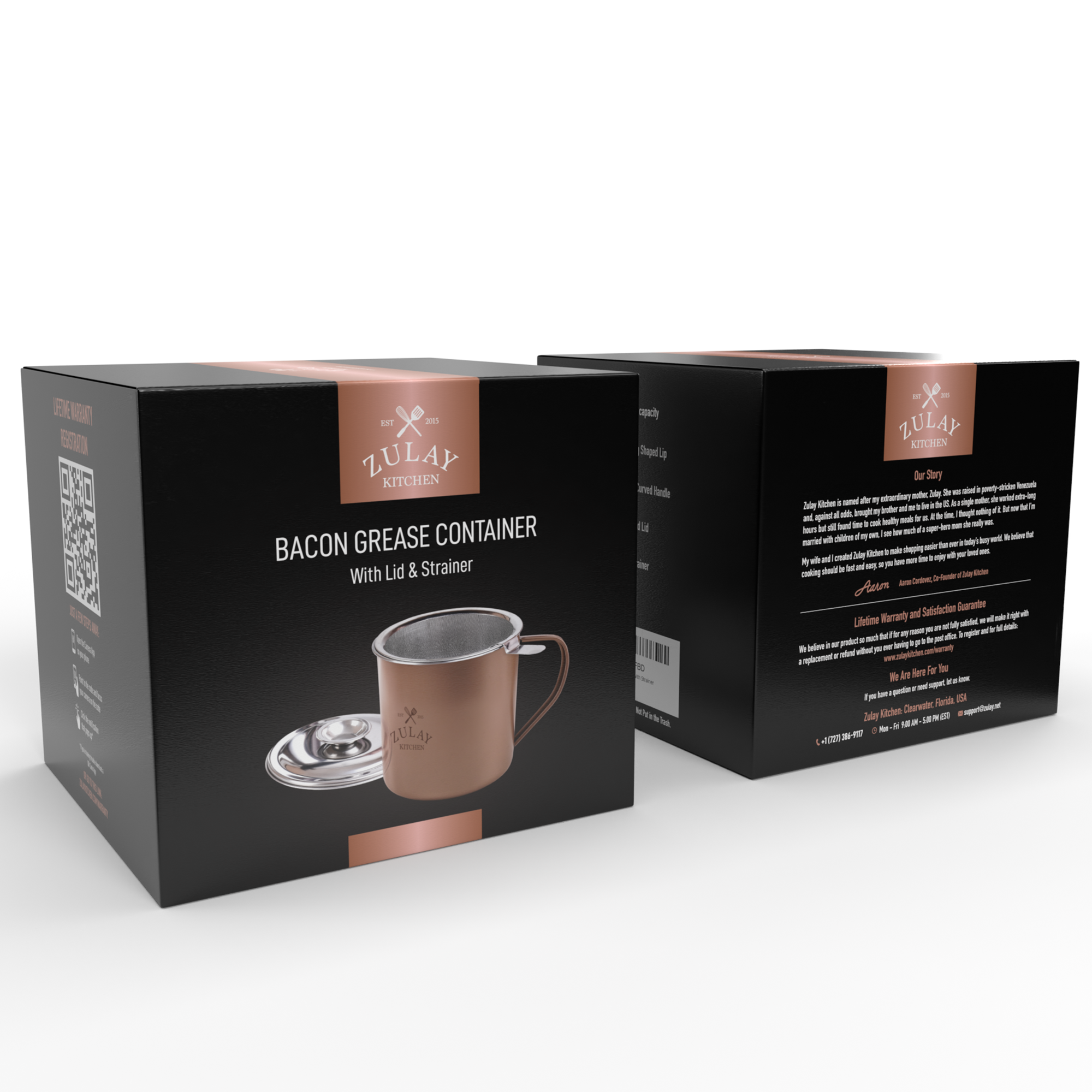 Zulay Kitchen - Wholesale Food Storage Container - Bacon Grease Container With Strainer & Lid - 1 Liter16