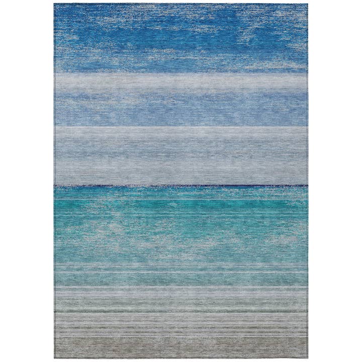 Avanora Blue Washable Indoor-Outdoor Rug for wholesale by LOOMLAN
