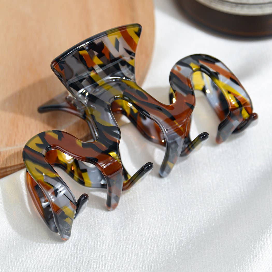 TheDivaSoap - Vendita all'ingrosso Fermaglio per capelli - Donna - Fermaglio per capelli con ritaglio ondulato in acido acetico da 3,46 pollici3