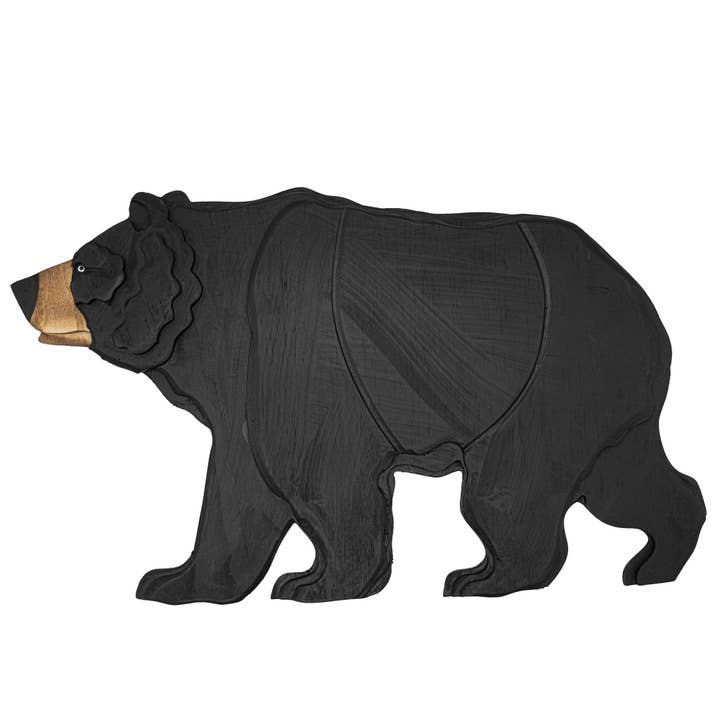 Placa de Pared de Madera con Oso Negro para venta al por mayor de Pawnee Bill’s