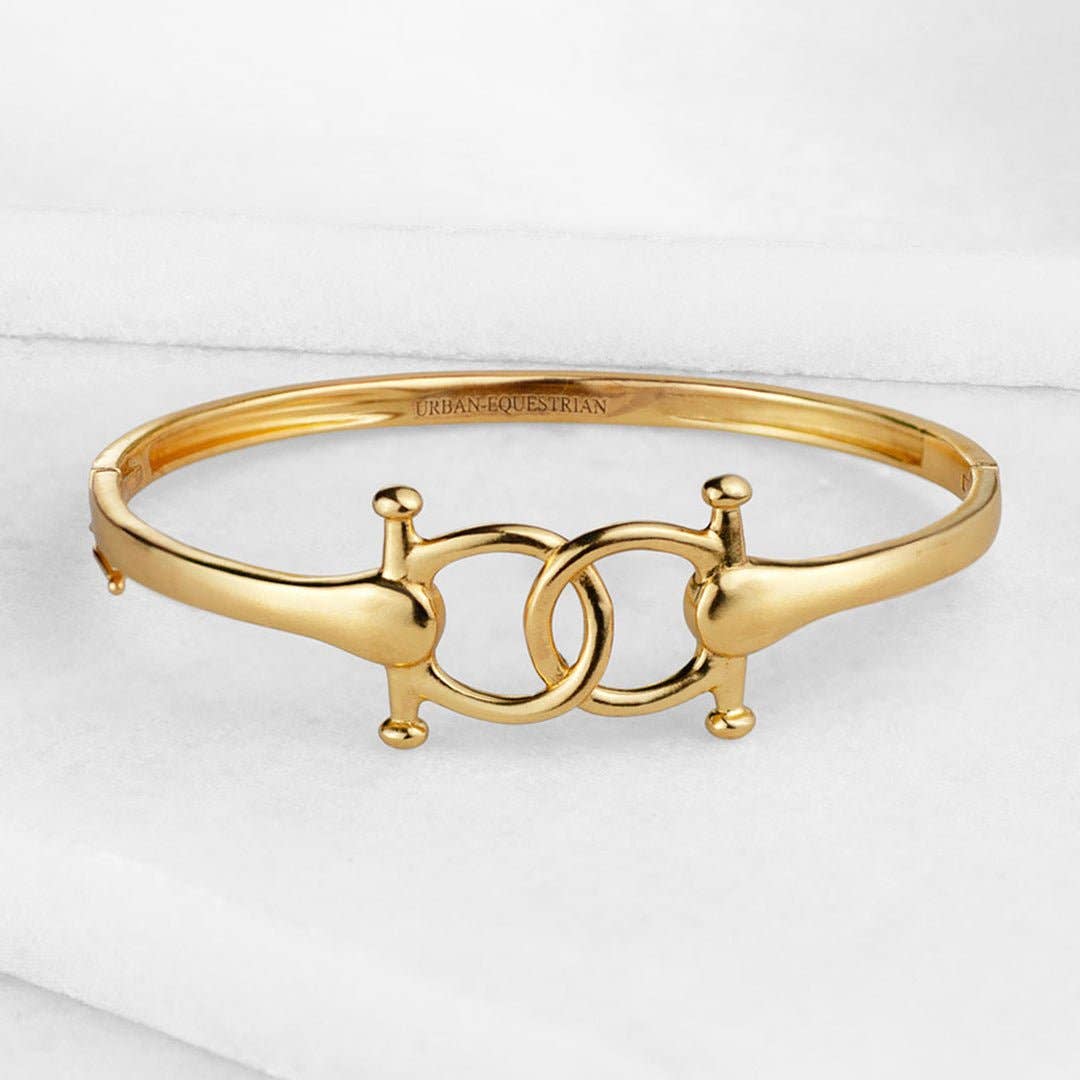 URBAN-EQUESTRIAN - Wholesale Bangle Bracelet - Talisman - Equestrian Horse Bit Bracelet in Gold0