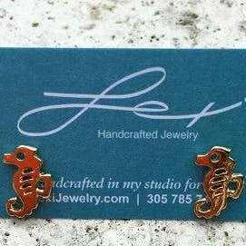 Seahorse studs for wholesale by Lexi Jewelry