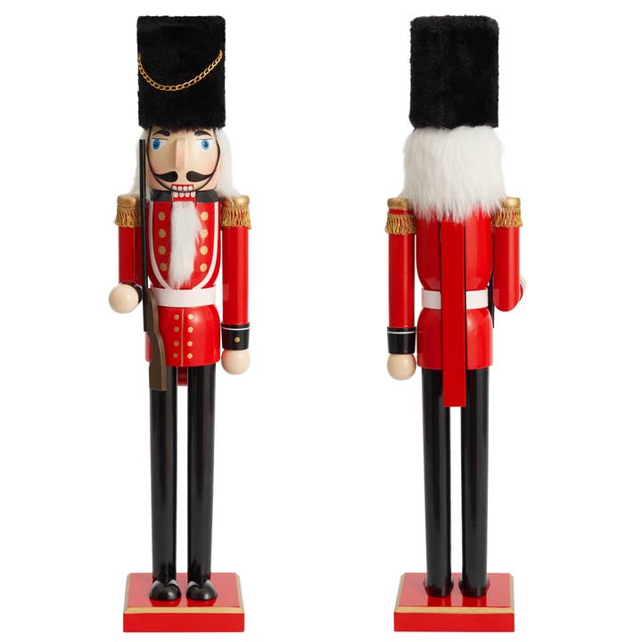 The Twiddlers - Wholesale Christmas Decoration - Large Wooden Christmas Nutcracker Soldier/Beefeater 90CM/35"