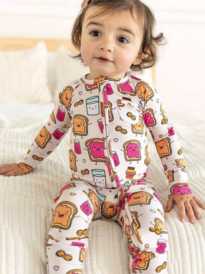 PB & Grape - Wholesale Jumpsuit - Baby - Peanut Butter Jelly Zip Romper3