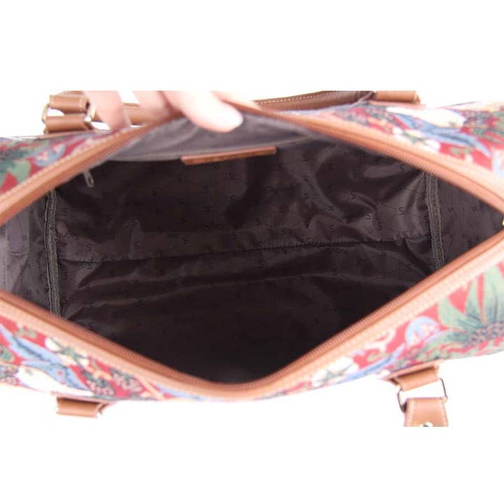 SignareArt - Wholesale Weekender Bag - Women's - TRAV-STRD | WILLIAM MORRIS STRAWBERRY THIEF RED TRAVEL BAG WEEKEND GYM HOLDALL
