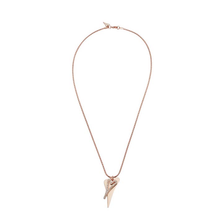 Miss Dee – wholesale Hänge-/berlockhalsband – Halsband Roséguld 70cm kedja med massivt & ihåligt hjärta