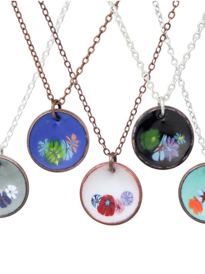 Fiora Penny Pendant Necklace | Multi Summer Colors for wholesale by Rising Jewelry