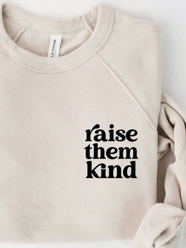 Peach Closet - Wholesale Graphic Sweatshirt - Women's - Raise Them Kind Pocket Logo Crew Sweatshirt0