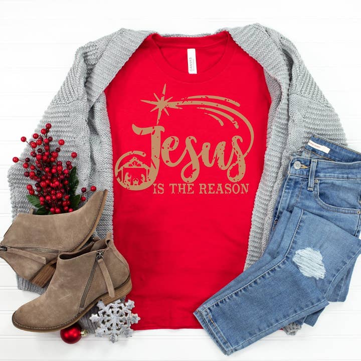 Jezus is het Reason Printed t-shirt voor wholesale door Simple Tymes
