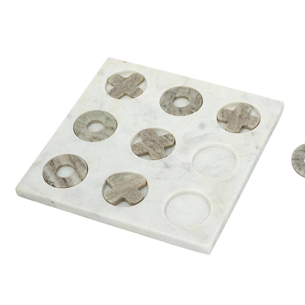 A&B Home Group Inc. - Vendita all'ingrosso Decorazioni da tavolo - Set Tris in Marmo Bianco 9x9" con Pezzi Grigi2