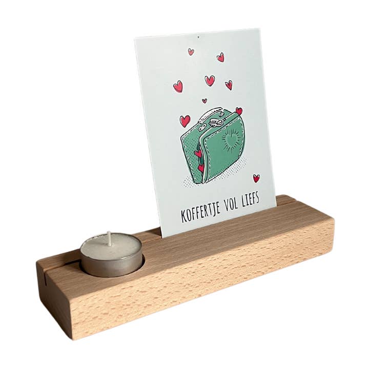 Kinderkoffertjes.nl - Wholesale Candle Holder - Wooden CARD HOLDER tea light