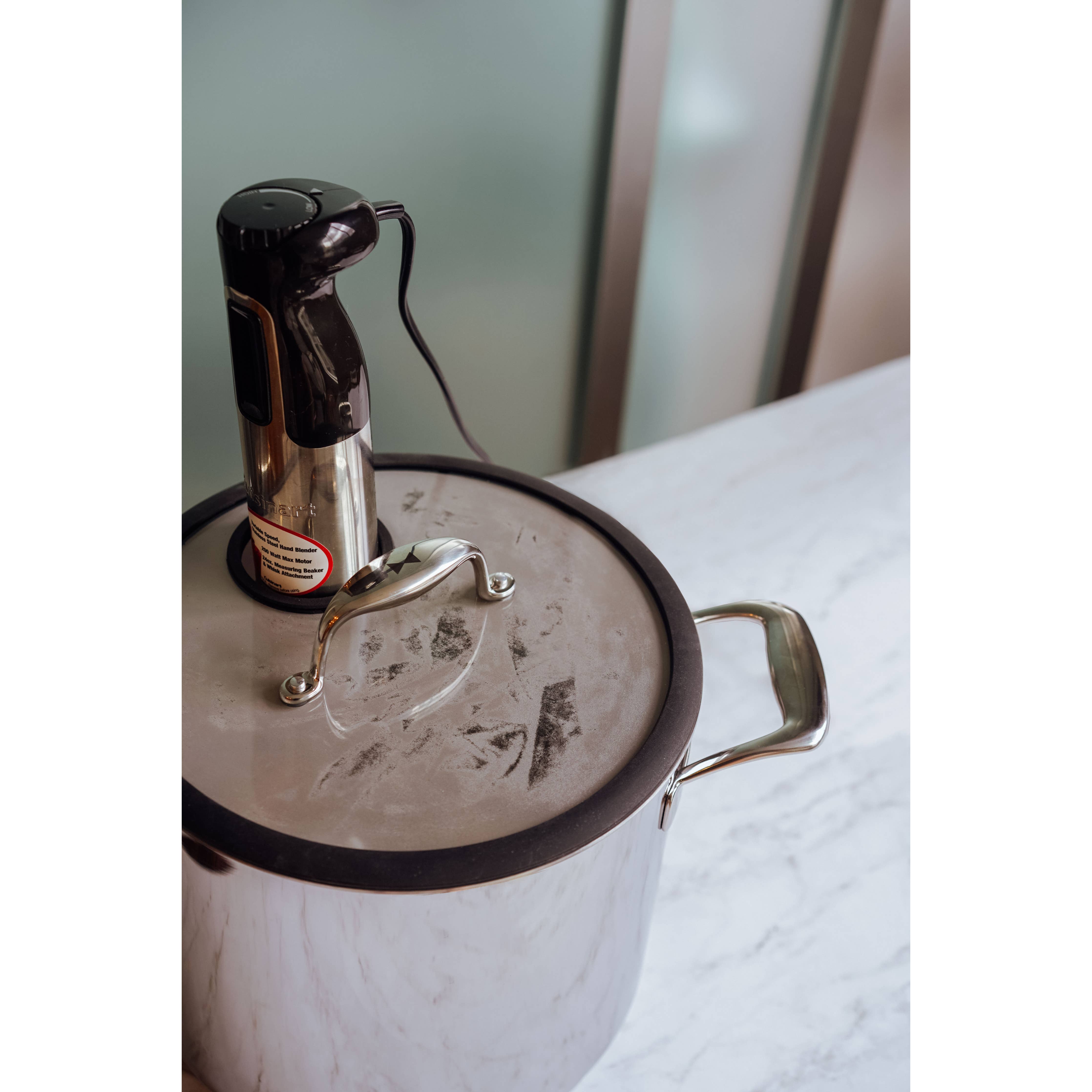 Lynns - Wholesale Cooking Pot - Triply 9.8-Quart Stockpot w/ Portal in Lid for Sous Vide1