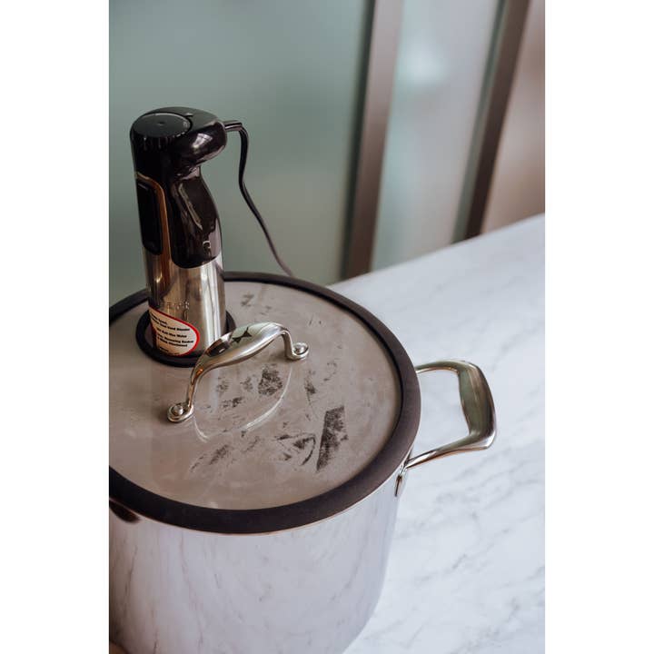 Lynns - Wholesale Cooking Pot - Triply 9.8-Quart Stockpot w/ Portal in Lid for Sous Vide1