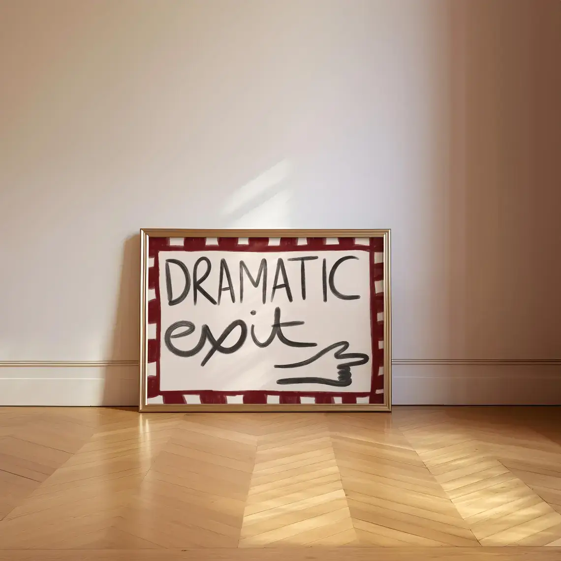 Mother & Sun Studio – wholesale Art print – Dramatic exit hand drawn print poster2