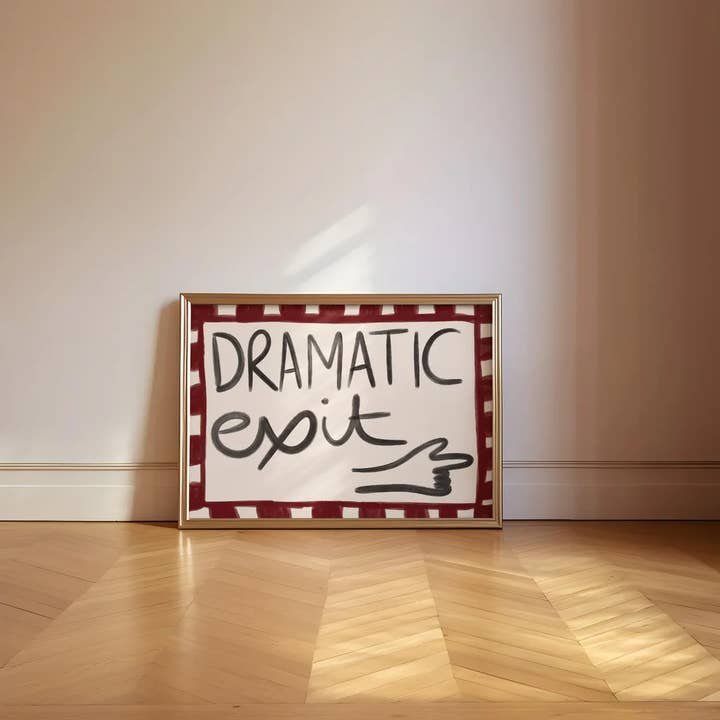 Mother & Sun Studio – wholesale Art print – Dramatic exit hand drawn print poster2