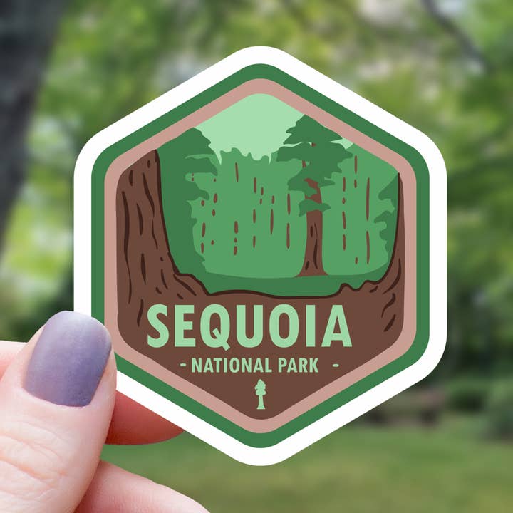 Seqouia National Park Badge Sticker - 3" for wholesale by Mimic Gaming Co