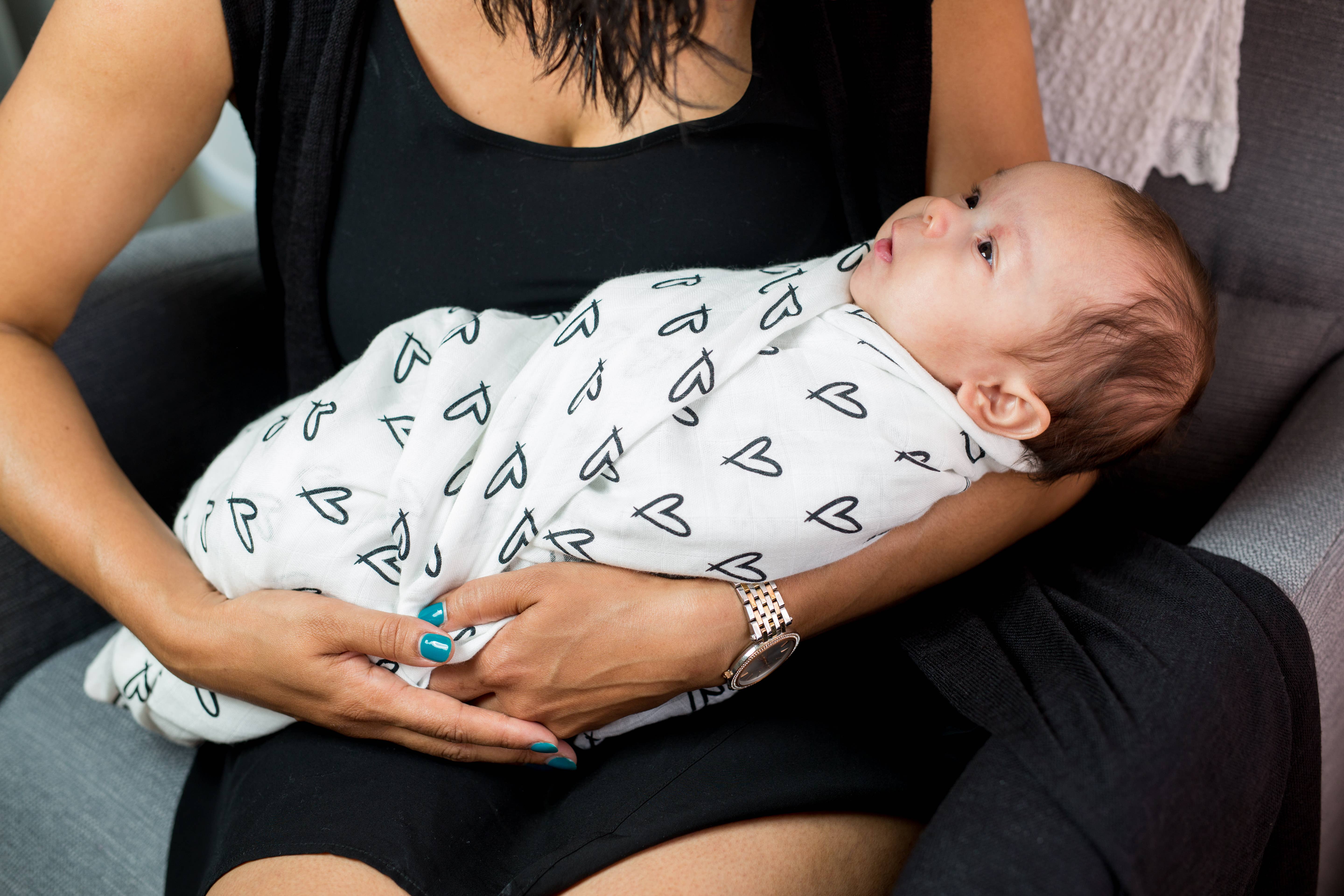 Lulujo Baby - Wholesale Swaddle - Baby - Muslin Bamboo Swaddle Blanket – Messy Hearts7