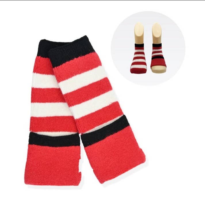 Calcetines antideslizantes sin costuras para niños - Rojo y blanco para venta al por mayor de Peekaboo Socks